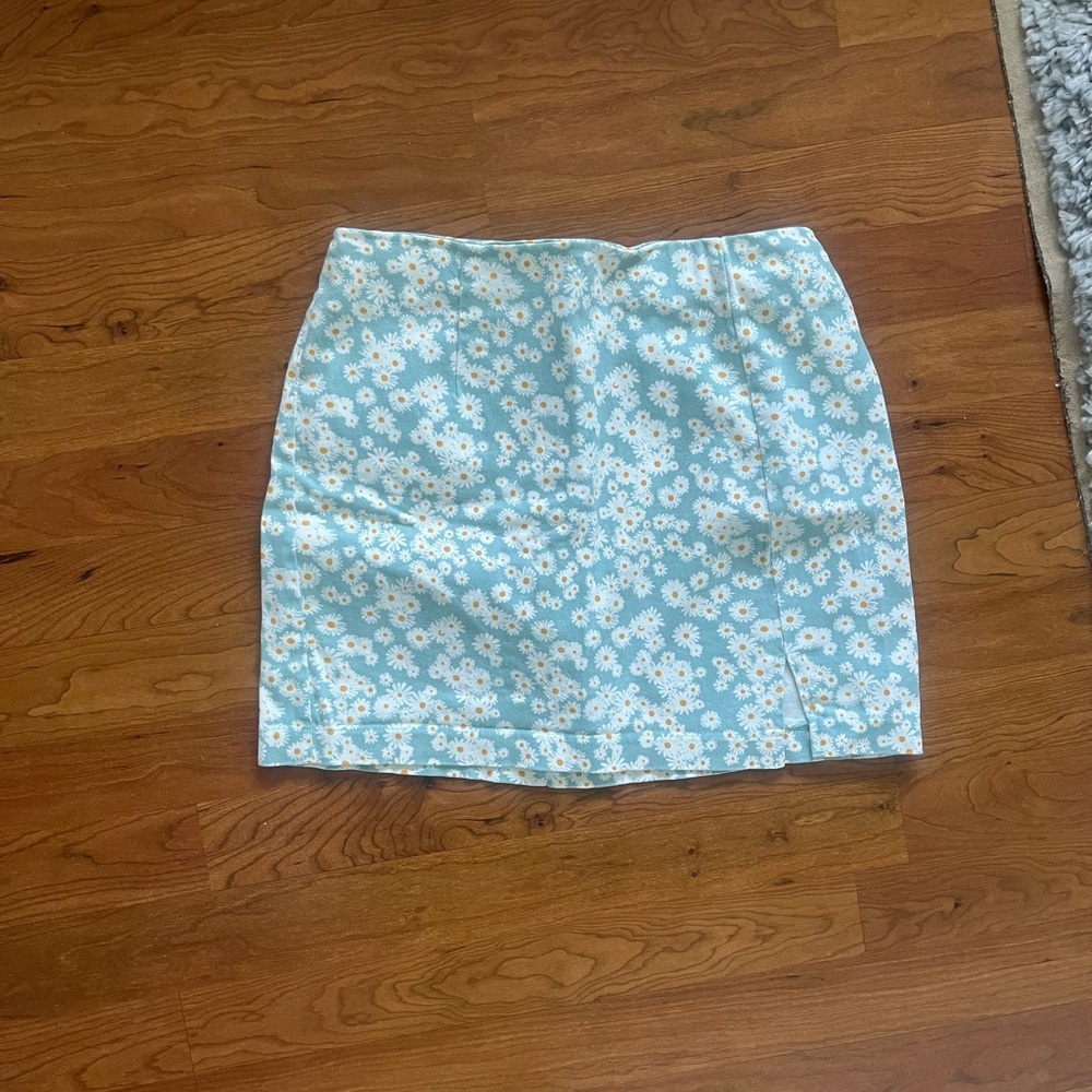 Wild Fable Light Blue Floral Pencil Skirt